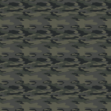 Seamless Multicam Black Camouflage Pattern with Dark Tactical Army Texture