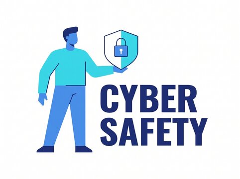 Cyber Safety Shield Icon Protecting Digital Security and Online Privacy with a Protective Symbol