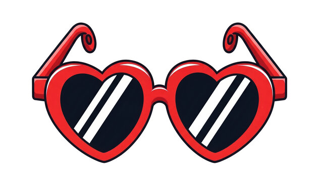 Red heart shaped sunglasses with stylish frames a symbol of love summer fashion and cool accessory for vacation wear