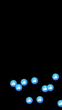 Premium Overlays Social Emoji Like Alpha Channel VERTICAL Left 10 Sec&ndash; Animated Like Reactions with Transparent Background for Reels, Stories, Shorts and Video Editing