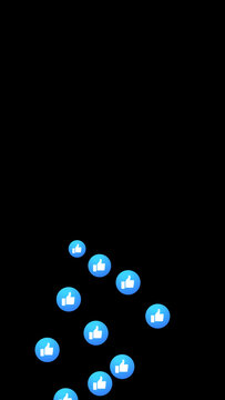 Premium Overlays Social Emoji Like Alpha Channel VERTICAL Up 10 Sec&ndash; Animated Like Reactions with Transparent Background for Reels, Stories, Shorts and Video Editing