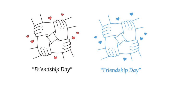 Vector illustration of hands clasping for friendship day celebration