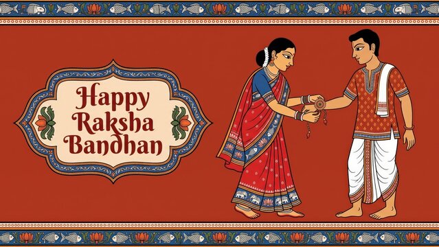 Pattachitra Raksha Bandhan Art &ndash; Odisha Folk Heritage Illustration