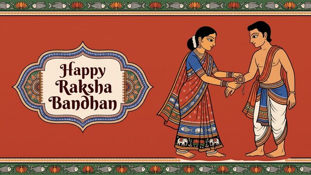 Pattachitra Raksha Bandhan Art &ndash; Odisha Folk Heritage Illustration