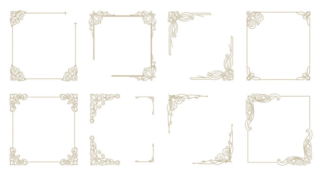 Elegant Vintage Ornate Corner Designs Collection