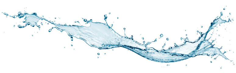 Blue water splash isolated