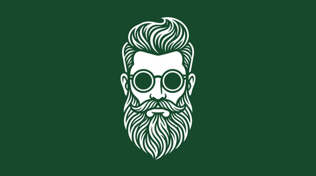 Stylish bearded man with round glasses and pompadour hair