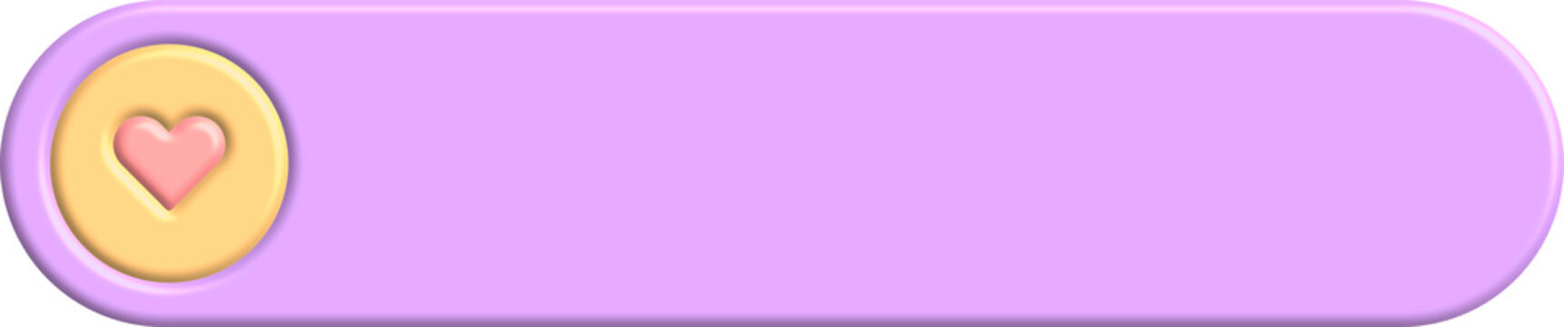 A light purple rounded rectangular bar with a yellow-bordered circle containing a pink heart icon on the left side, suggesting a UI element or a decorative banner.