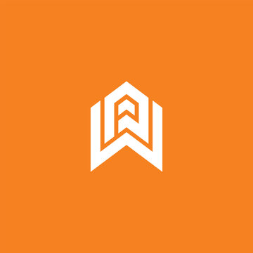 monogram W P minimalist white logo on orange background