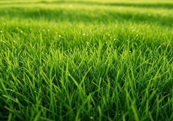 Fototapeta premium Nahtloses Muster aus leuchtend grünem Gras, das sich perfekt als Hintergrundtextur für Sommer- oder Naturthemen wiederholt, Muster, Kachelbar, Natur