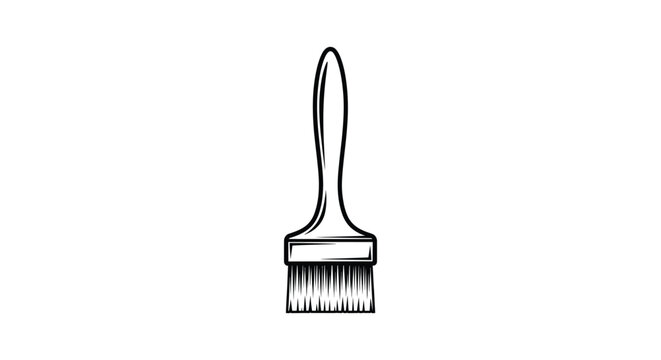 Paintbrush with black bristles illustration