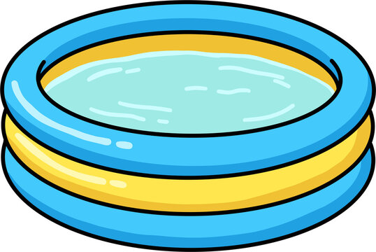 Inflatable circular pool for summer