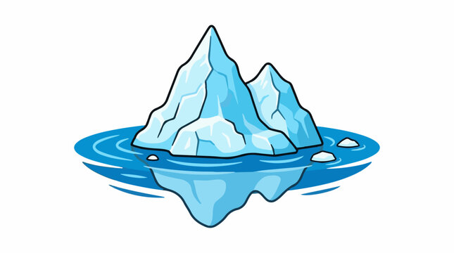 A large iceberg floats in the ocean with only a small portion visible above water