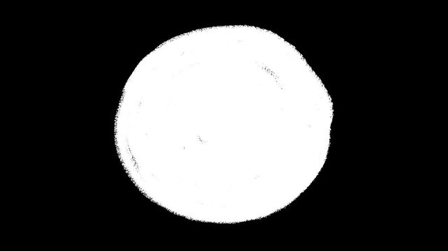 Hand drawn circle transition animation set with alpha channel, immediate and hold versions