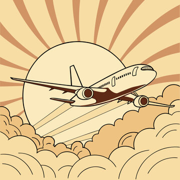 Airplane flying over clouds with sun rays in the background air travel overhead bin