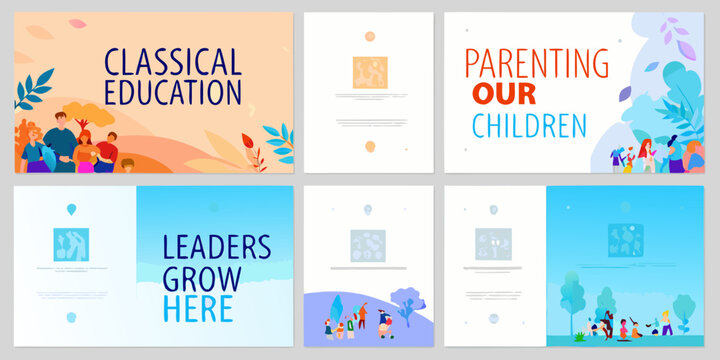 Colorful Banners With Text And Illustrations Vector Design