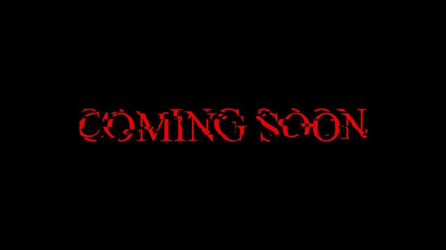 Coming Soon Text Animation on Black Background 4K UHD