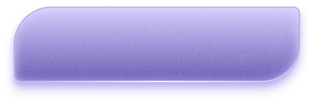 Purple neon rounded rectangle button with glow sparkle glitter texture for wide rectangle pill neon button glass button click button on transparent background
