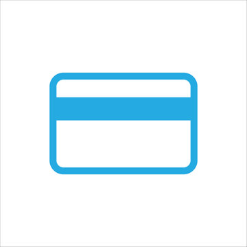 Light Blue Credit Card Icon and Payment Method Vector Symbol