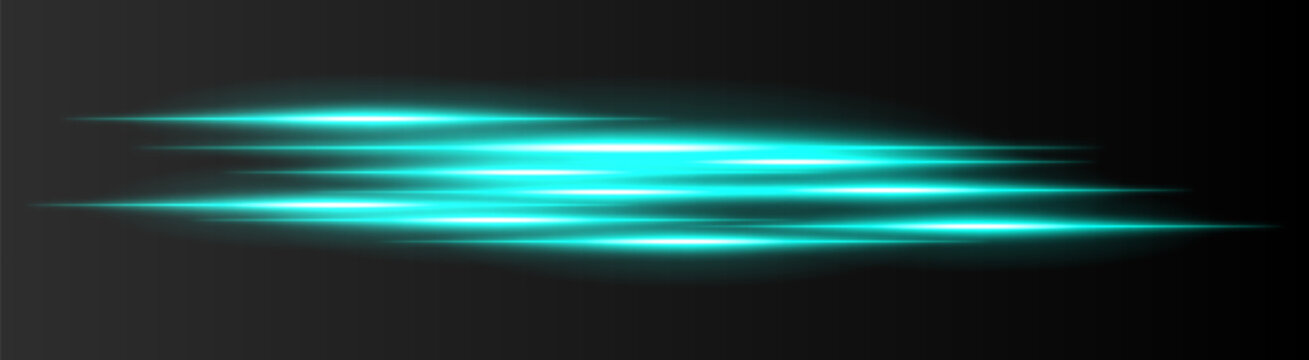 Abstract light streak composition. Multiple parallel glow lines with elongated blur edges, layered horizontal beams creating dynamic luminous motion across dark background.