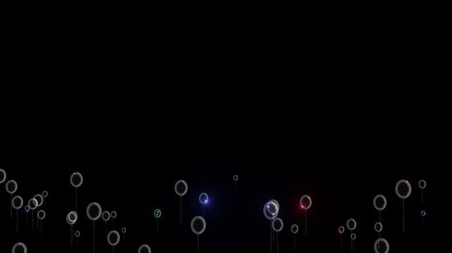 Curtain of crystal balloons with multicolored lights