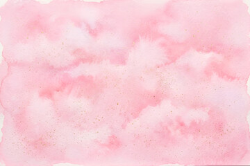 Obraz premium Pink watercolor with gold glitter