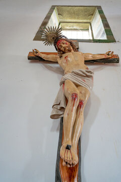Jesus Christ crucified. Parish church of Santa Cruz das Flores. Flores Island, Azores, Portugal.