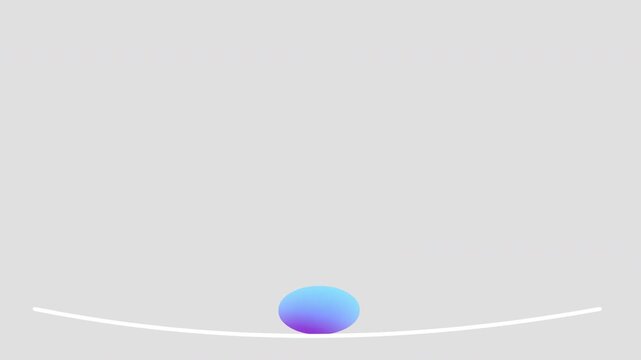 Ball to Cube on Elastic Line Loop Animation Transparent Background