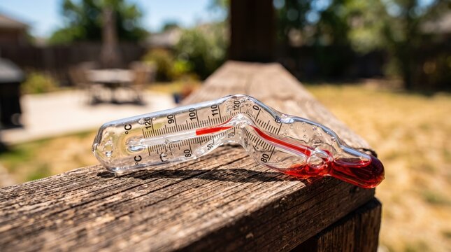 Melted thermometer representing record-breaking summer heat