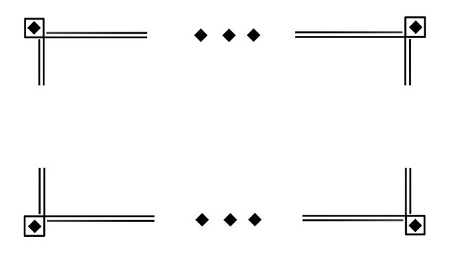 ​An elegant art deco style border frame features clean geometric lines on plain white background.