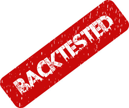 Red backtested rubber stamp with a grunge texture effect for financial documents or reliable product development validation