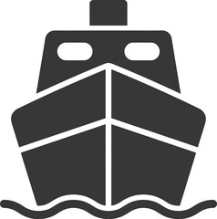 Dark gray silhouette of a ship bow on water for maritime and transportation designs © SKY DRIVE