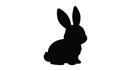 Rabbit Silhouette Against A White Background bunny © Munna