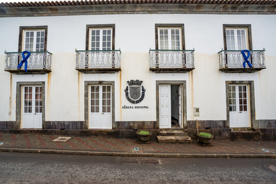 Santa Cruz das Flores City Hall building, Flores Island, Azores, Portugal.
