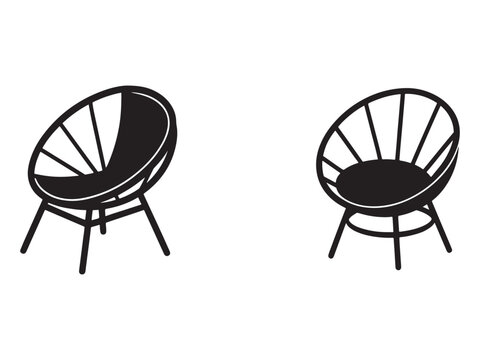 egg shaped chairs with rounded backs and four legs furniture design