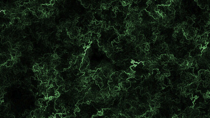 Obraz premium Dark green lightning strike effect background with neon lines. Dark tech background template with bioluminescent green root patterns.