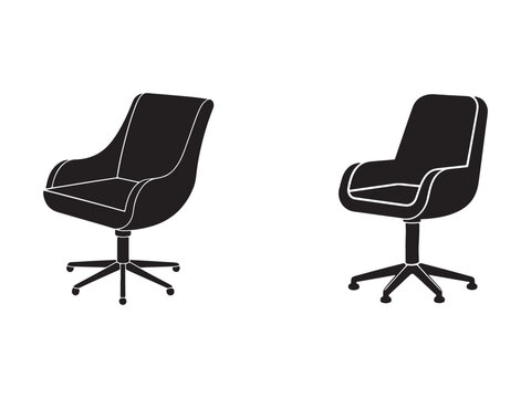 modern office chairs with wheels on white background  office furniture