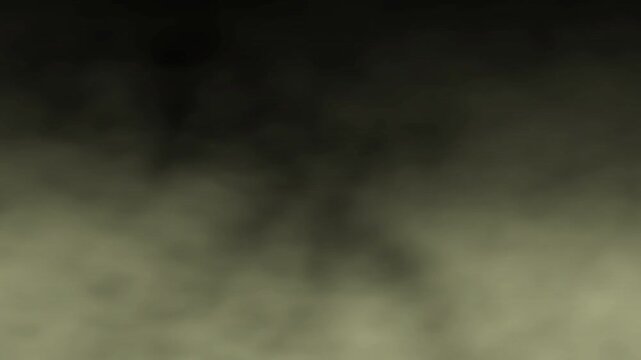 Cinematic yellowish green smoke and toxic fog swirling on a black background for visual effects vfx overlay and atmospheric cinematic background