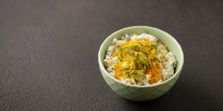 Fried Pickle Dip, Creamy Dip with pickles, dill, and toasted breadcrumbs