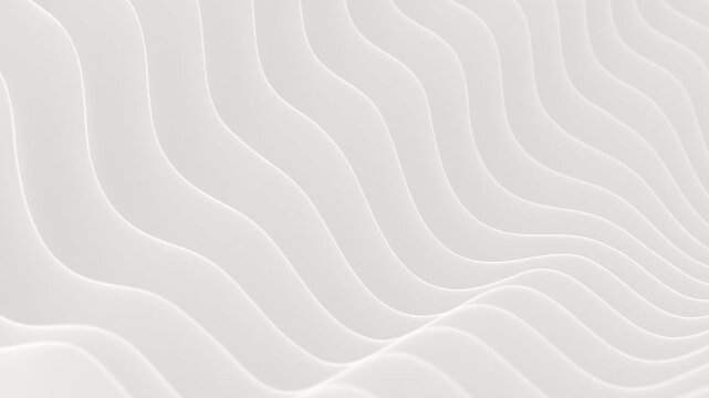 Abstract 3D White Wavy Pattern Background Seamless Loop Animation