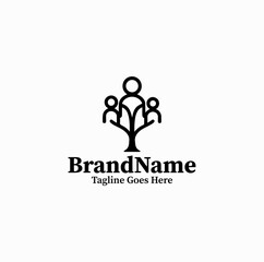 Fototapeta premium Growing Tree Nurtures Children Through Positive Parenting Brand Identity Design