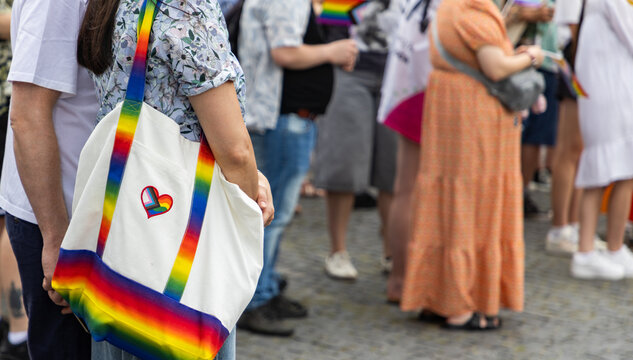 pride with rainbow flag - symbol of love and tolerance