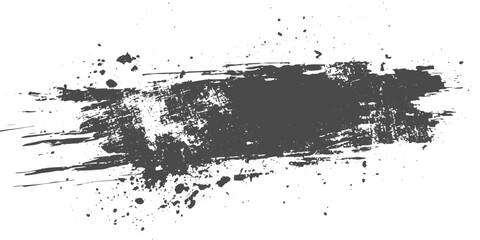 Fototapeta premium Abstract Black Grunge Brush Texture Featuring Rough Paint Strokes, Scratch Effects and Distressed Splatter Vector.