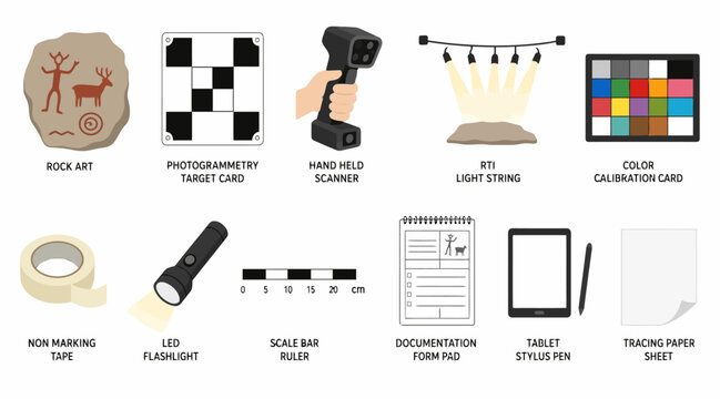 Collection of diverse stock media icons and symbols.