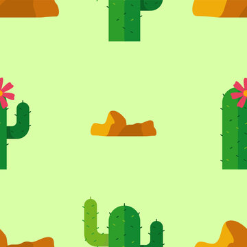 vector illustration of a seamless pattern cactus, suitable for backdrop, wallpaper, textile design, packaging design