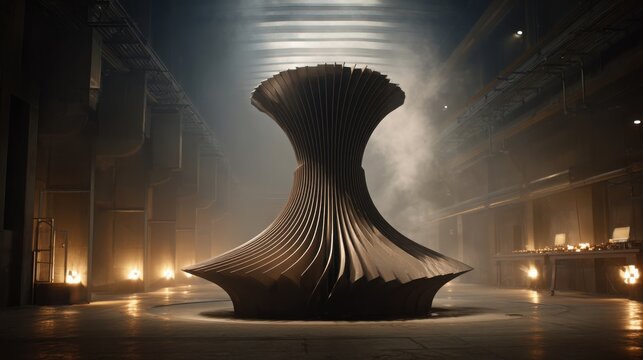 Intricate large-scale metal 3D printing prototype in an industrial manufacturing facility