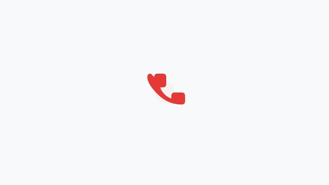 Red Phone Call Communication Flat Design Loop