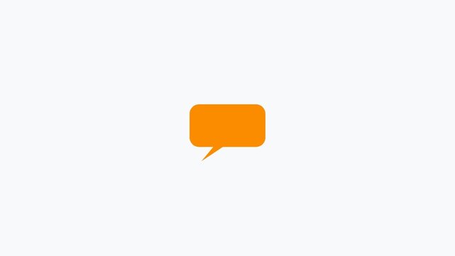 Orange Chat Bubble Message Flat Design Loop