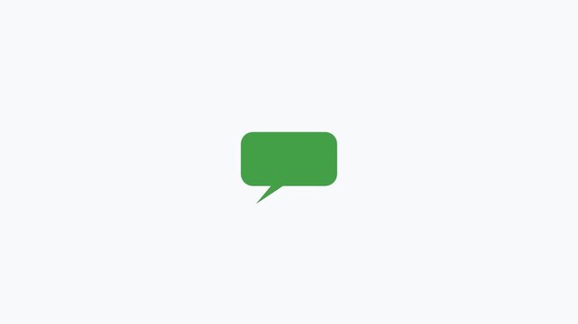 Green Chat Bubble Message Flat Design Loop