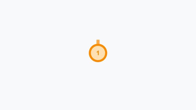 Orange Medal Award Achievement Flat Design Loop